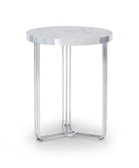 Gillmore Space Finn Collection Circular Side Table with Polished Chrome Frame