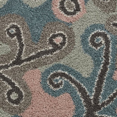 Think Rugs Machine Made Shaggy Collection - Royal Normadic A641 Pastel Multi