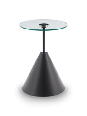 Gillmore Space Iona Collection Round Side Table with Black Matt Powder Base