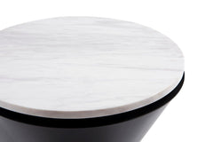 Gillmore Space Iona Collection Hourglass Side Table with Black Matt Powder Base
