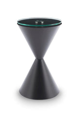 Gillmore Space Iona Collection Hourglass Side Table with Black Matt Powder Base