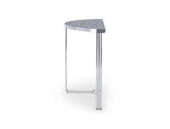 Gillmore Space Finn Collection Demi Lune Console Table with Polished Chrome Frame