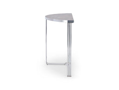 Gillmore Space Finn Collection Demi Lune Console Table with Polished Chrome Frame