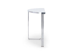 Gillmore Space Finn Collection Demi Lune Console Table with Polished Chrome Frame