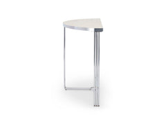 Gillmore Space Finn Collection Demi Lune Console Table with Polished Chrome Frame