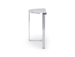 Gillmore Space Finn Collection Demi Lune Console Table with Polished Chrome Frame