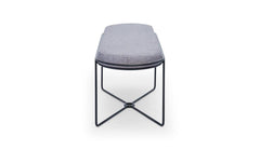 Gillmore Space Finn Collection Ottoman with Upholstered Top and Matt Black Frame