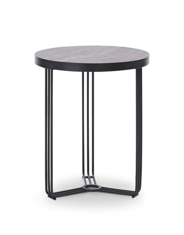 Gillmore Space Finn Collection Circular Side Table with Matt Black Frame