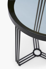 Gillmore Space Finn Collection Circular Side Table with Matt Black Frame