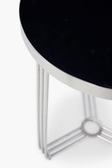 Gillmore Space Finn Collection Circular Side Table with Polished Chrome Frame