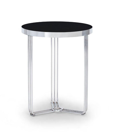 Gillmore Space Finn Collection Circular Side Table with Polished Chrome Frame