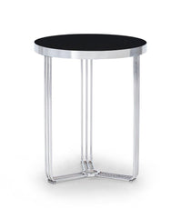 Gillmore Space Finn Collection Circular Side Table with Polished Chrome Frame