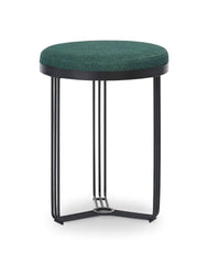 Gillmore Space Finn Collection Circular Side Table/Stool with Upholstered Top and Matt Black Frame