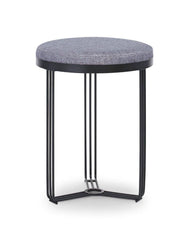 Gillmore Space Finn Collection Circular Side Table/Stool with Upholstered Top and Matt Black Frame