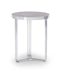 Gillmore Space Finn Collection Circular Side Table with Polished Chrome Frame