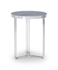 Gillmore Space Finn Collection Circular Side Table with Polished Chrome Frame