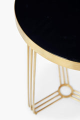Gillmore Space Finn Collection Circular Side Table with Brushed Brass Frame