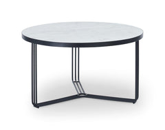 Gillmore Space Finn Collection Small Circular Coffee Table with Matt Black Frame