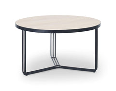 Gillmore Space Finn Collection Small Circular Coffee Table with Matt Black Frame