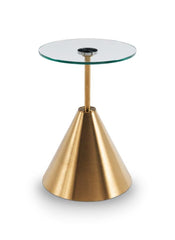 Gillmore Space Iona Collection Round Side Table with Brass Base