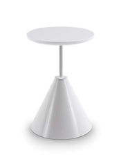 Gillmore Space Iona Collection Round Side Table with White Gloss Powder Base