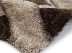 Think Rugs Hand Tufted Shaggy Collection - Noble House NH 9716 Beige/Brown