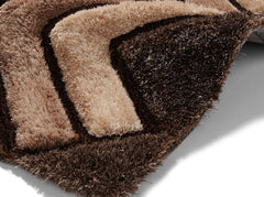 Think Rugs Hand Tufted Shaggy Collection - Noble House NH 8199 Brown