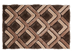 Think Rugs Hand Tufted Shaggy Collection - Noble House NH 8199 Brown