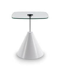 Gillmore Space Iona Collection Square Side Table with White Gloss Powder Base