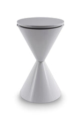 Gillmore Space Iona Collection Hourglass Side Table with White Gloss Powder Base