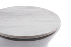 Gillmore Space Iona Collection Hourglass Side Table with White Gloss Powder Base