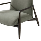 Egerton Occasional Chair With Wooden Arms and Green Fabric