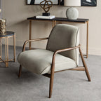 Egerton Occasional Chair With Wooden Arms and Green Fabric
