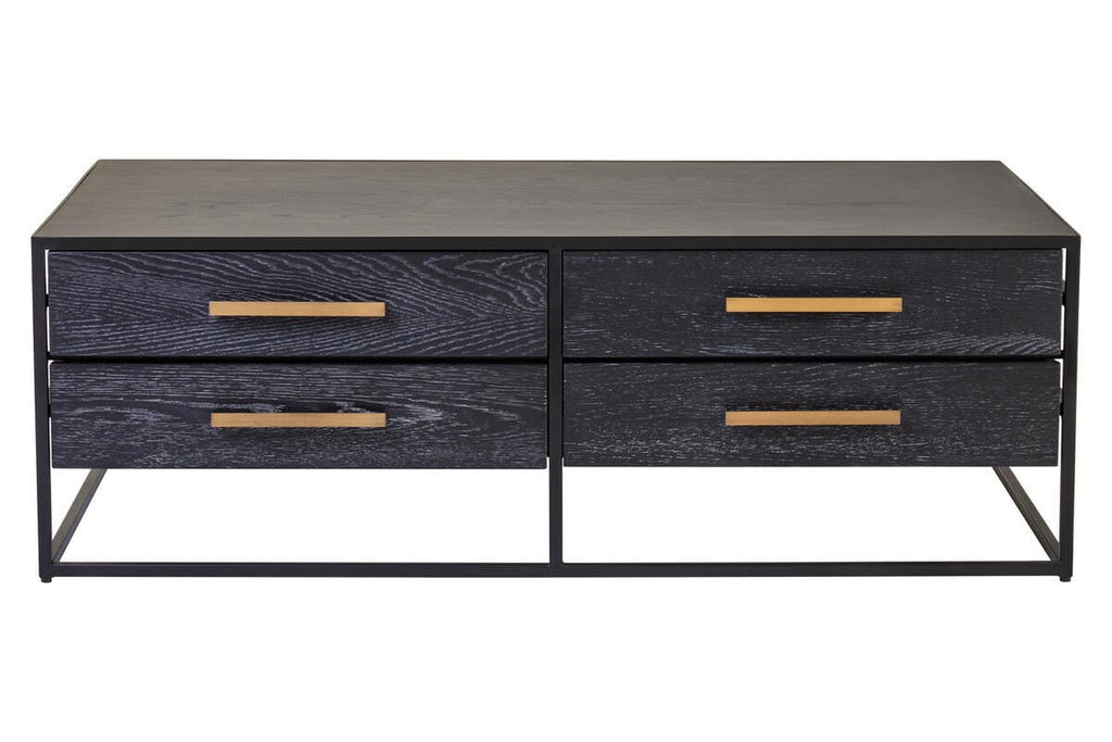 Judd Black Finish 8 Drawer Coffee Table