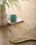 Living Room Rug Jute Edge Green by Origins