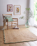 Living Room Rug Jute Edge Green by Origins