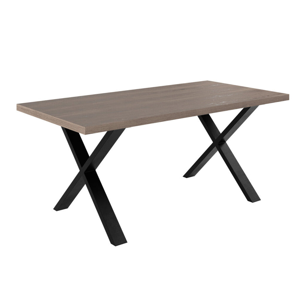 Pershore Wooden table with black metal legs on a white background