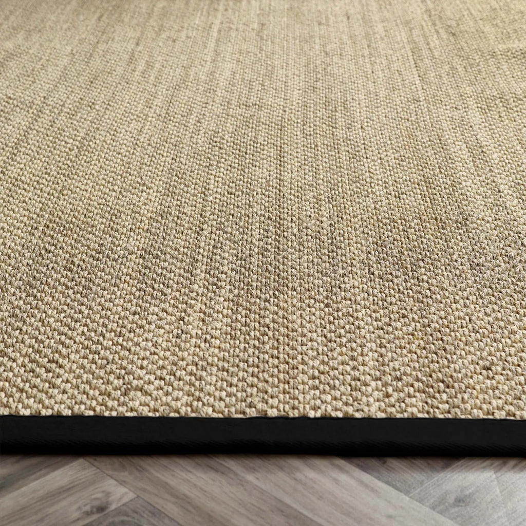 Origins Sisal Rug - Light Beige with Black Border