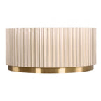 Dusino Champagne Gold Finish | Flute Detail | Coffee Table with Mirror Top