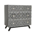 Fusion Black and Mother of Pearl Chest of 3 Drawers