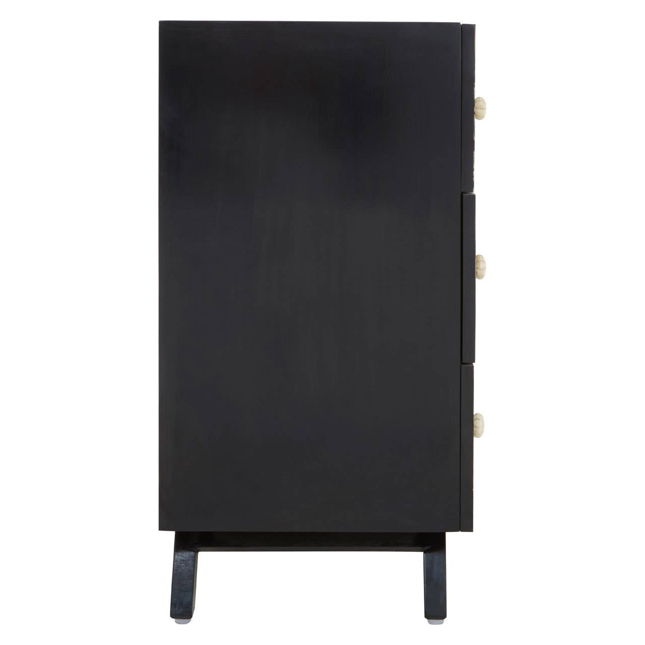 Fusion Black and Mother of Pearl Chest of 3 Drawers side view