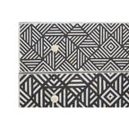 Fusion Black and Mother of Pearl Chest of 3 Drawers pattern detail