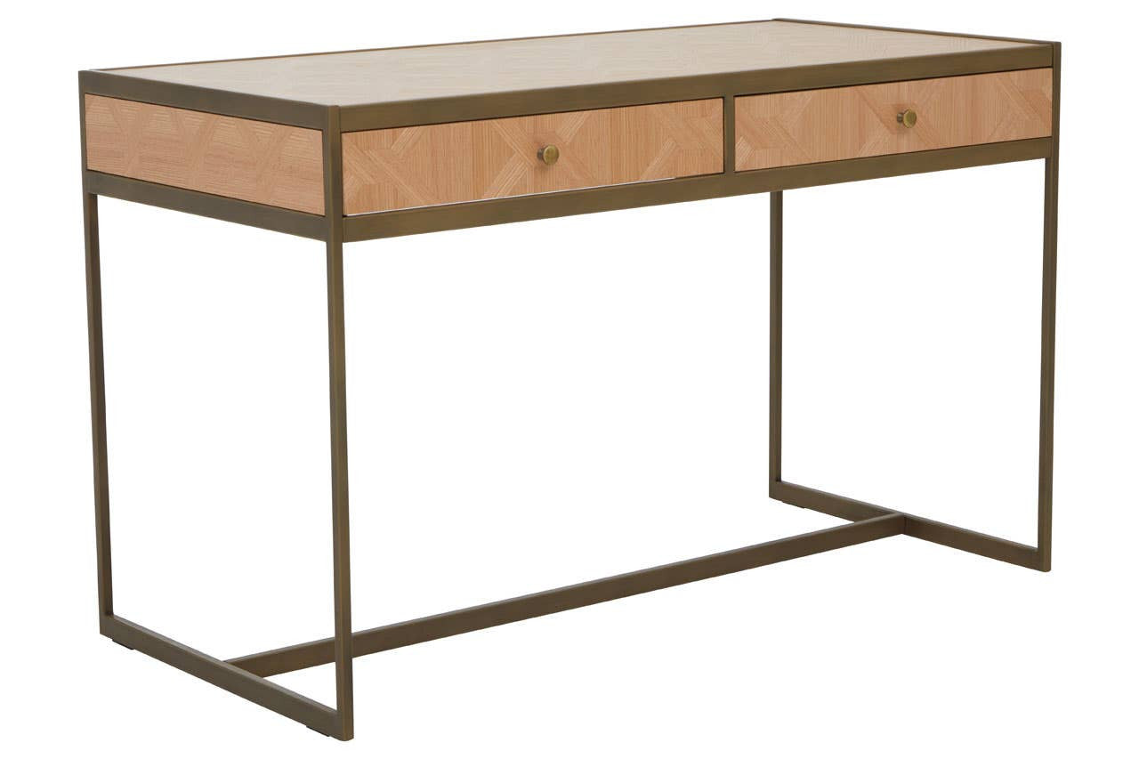Grenoble Desk with 2 drawers in oak veneer