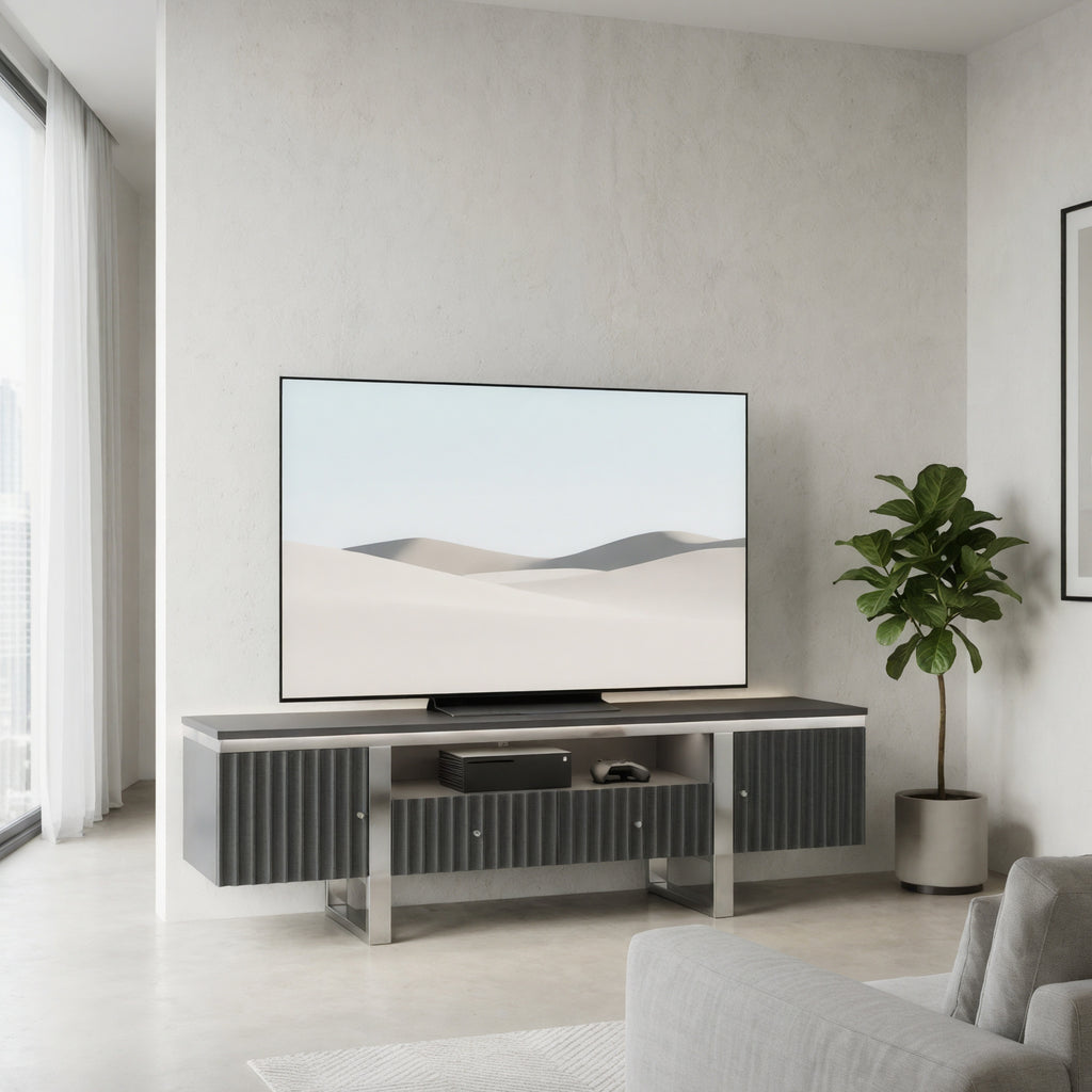 Genoa Grey Gloss Finish TV Unit