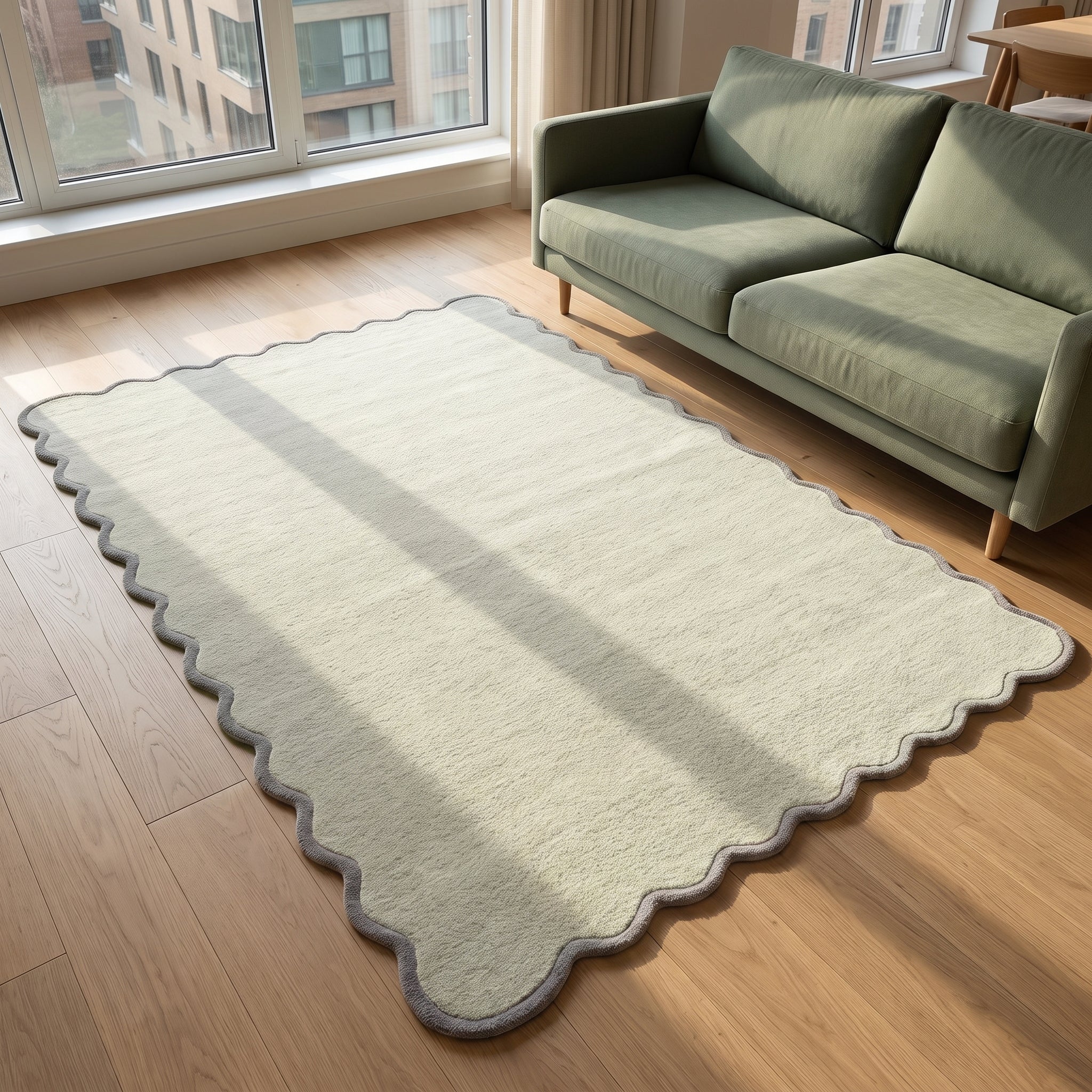 Origin Scalloped Elsie Rug Sage Seagrass