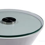 Gillmore Space Iona Collection Hourglass Side Table with White Gloss Powder Base