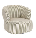 Parsac Olive Green and White Stripe Swivel Lounge Chair