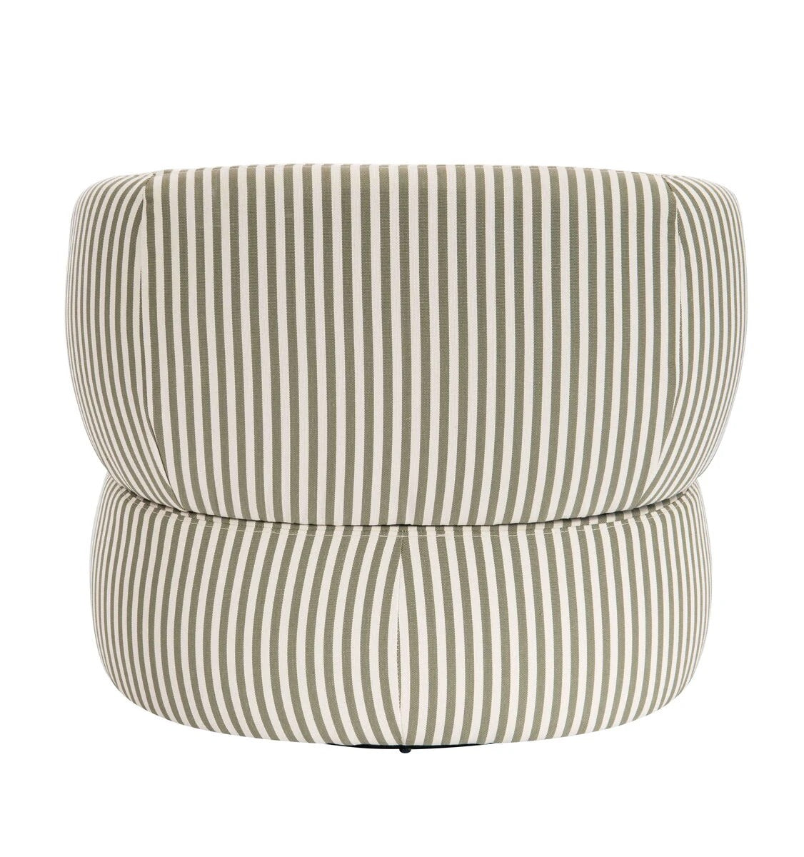 Parsac Olive Green and White Stripe Swivel Lounge Chair