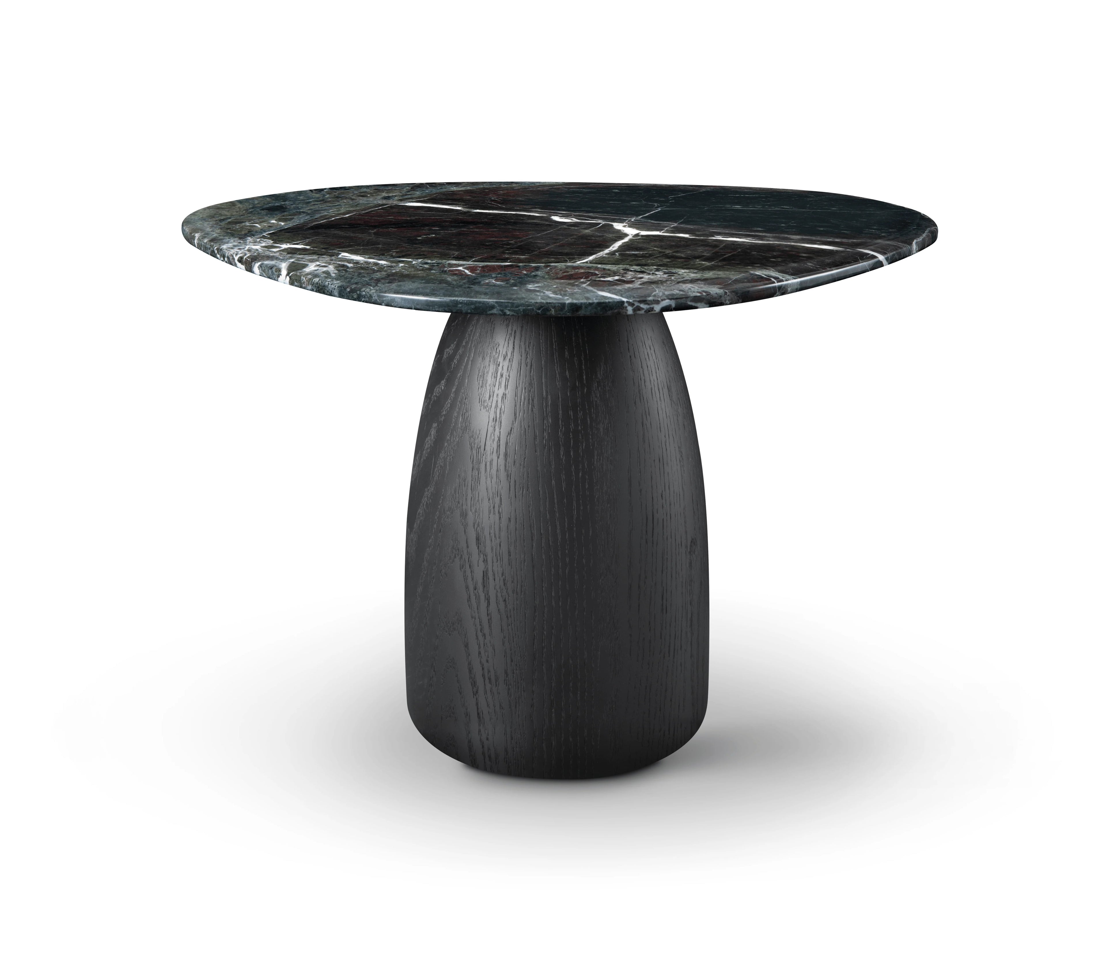 Basilca Side Table - Matte Black Marble