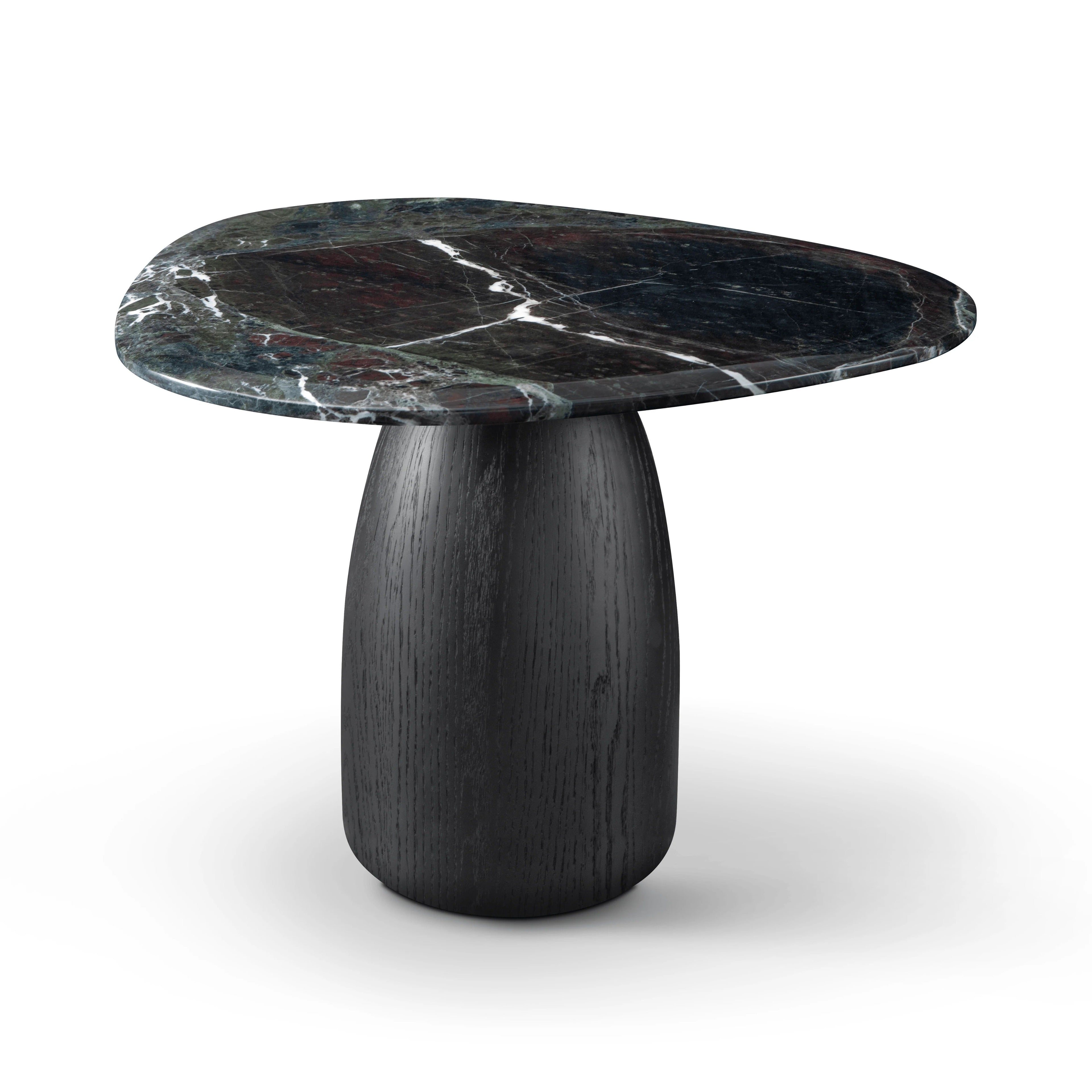 Basilca Side Table - Matte Black Marble